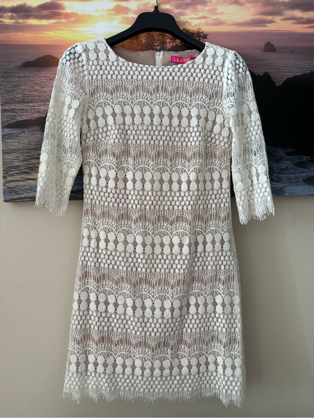 Catherine Malandrino White Lace Sheath Mini Dress /4/ NWT